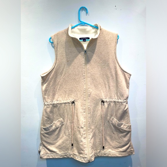 Amazing Chadwicks Women's XL Full Zip Fleece Vest •Cream • Excellent Condition - Picture 1 of 9